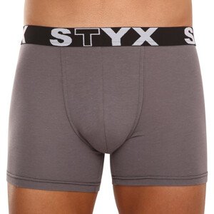 Pánské boxerky Styx long sportovní guma tmavě šedé (U1063) L