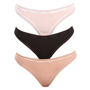 3PACK dámská tanga Calvin Klein vícebarevné (QD3802E-FIY) XL