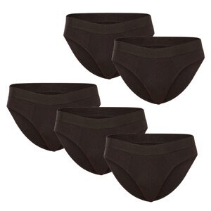 5PACK pánské slipy Nedeto černé (5NDTS001) 4XL