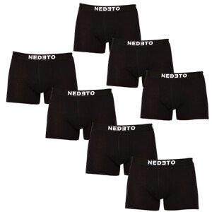 7PACK pánské boxerky Nedeto černé (7NDTB001-brand) 4XL