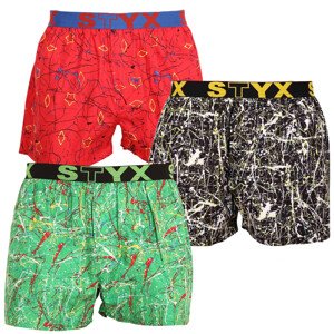 3PACK pánské trenky Styx art sportovní guma vícebarevné (3B13356) XL