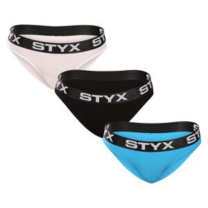 3PACK Dámské kalhotky Styx sportovní guma vícebarevné (3IK96019) L