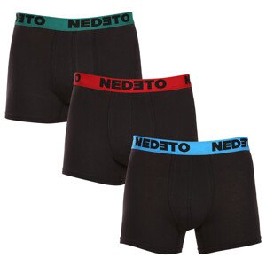 3PACK pánské boxerky Nedeto černé (3NB002) 4XL