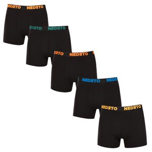 5PACK pánské boxerky Nedeto černé (5NB003) 4XL
