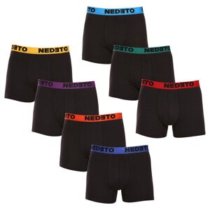 7PACK pánské boxerky Nedeto černé (7NB002b) 4XL