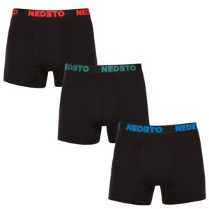 3PACK pánské boxerky Nedeto černé (3NB003b) 4XL