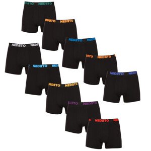 10PACK pánské boxerky Nedeto černé (10NB004b) 4XL