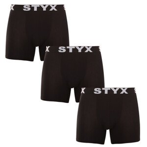 3PACK pánské boxerky Styx long sportovní guma černé (3U960) L