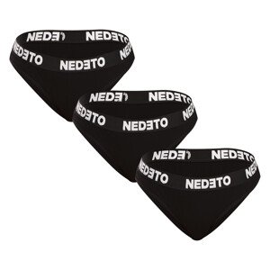 3PACK dámské kalhotky Nedeto černé (3NKB001) L