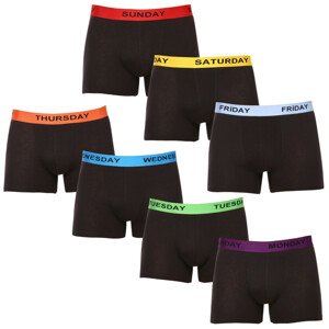 7PACK pánské boxerky Nedeto černé (7NB001-week) 4XL