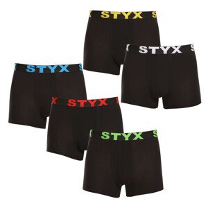 5PACK pánské boxerky Styx sportovní guma černé (5G9601) XL
