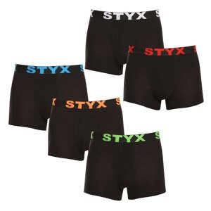 5PACK pánské boxerky Styx sportovní guma černé (5G9602) L
