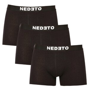 3PACK pánské boxerky Nedeto černé (3NB001b) 4XL