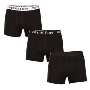 3PACK pánské boxerky Pietro Filipi černé (3BCL004) L