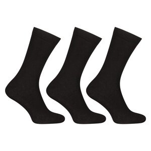 3PACK ponožky Nedeto vysoké bambusové černé (3NDTP001) L