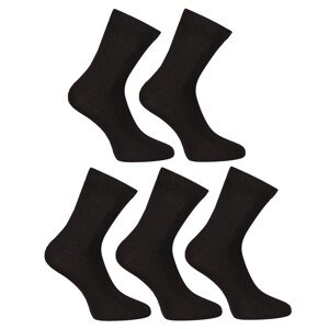 5PACK ponožky Nedeto kotníkové bambusové černé (5PBK01) XL